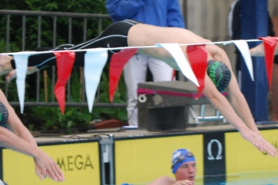 Alexander beim Start am Pilatuscup 2009 in Kriens im Freibad Kleinfeld