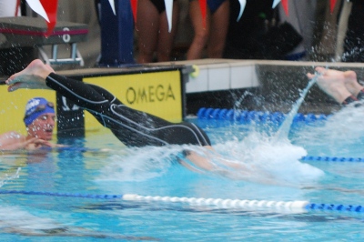 Alexander beim Start am Pilatuscup 2009 in Kriens im Freibad Kleinfeld